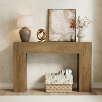 Wood Console Table for Entryway Living Room, 43-Inch Small Sofa Table, Farmhouse Rectangular Accent Console with Wooden Double Base for Behind Couch Hallway Foyer Entrance, Light Oak Brown