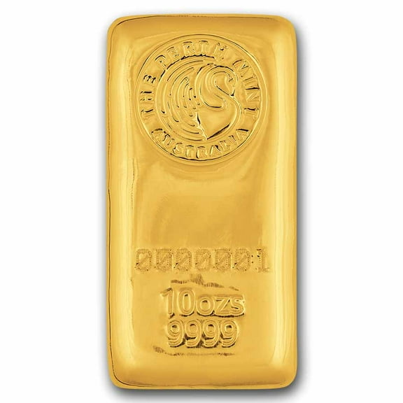 10 oz Gold Bar - Perth Mint (Cast, Serialized)