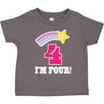 thumbnail image 3 of Inktastic 4th Birthday 4 Year Old Girls Rainbow Star Girls Toddler T-Shirt, 3 of 5