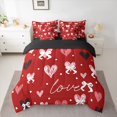 thumbnail image 2 of Castle Fairy Cute Bow Love Heart Twin Bedding Sets,Black Red Bedding Comforter Set, 2 of 8