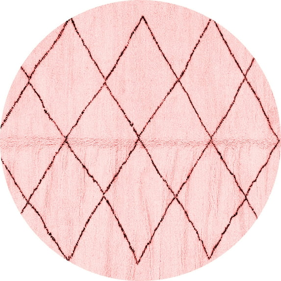 Ahgly Company Machine Washable Indoor Round Solid Red Modern Area Rugs, 7' Round