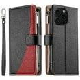 thumbnail image 3 of Funda cartera GANGXUN para iPhone 16 Pro Max , cuero PU con tarjetero, cremallera, correa de mano, soporte y protección 979°, 3 of 6