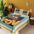 thumbnail image 2 of Ambesonne Emoji Fitted & Top Sheet Set with Shams, POV Graffitis Pile of Poo, White Seafoam Mustard, 2 of 5