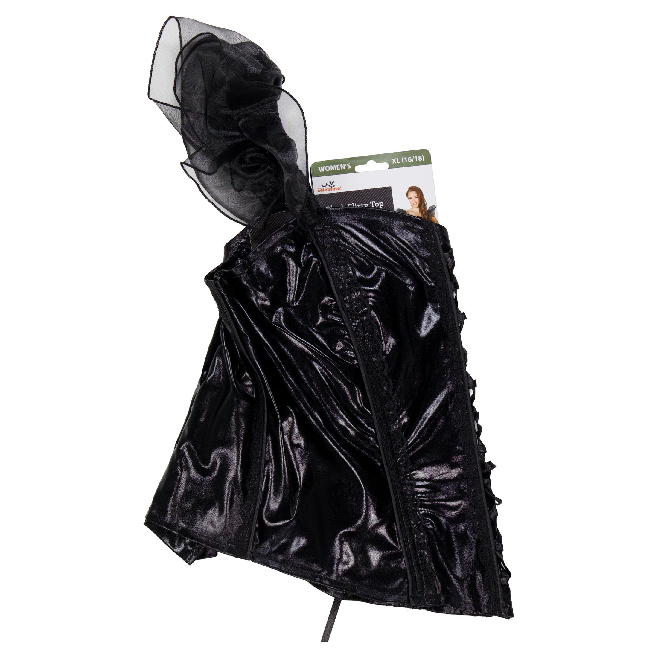 Flirty Top Costume Accessory for Adults, Black, XL (16/18), Halloween by Way To Celebrate