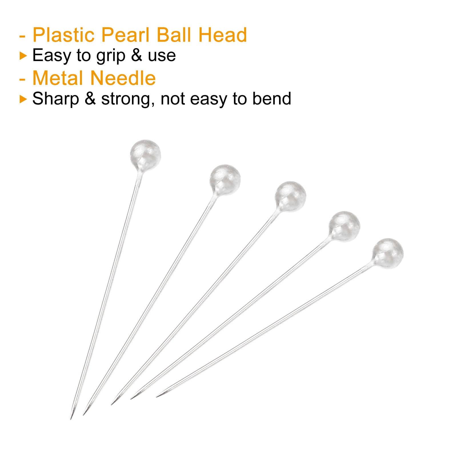 Unique Bargains Pearlized Sewing Pins Set Stainless Steel Ball Head Needle White 4 Sets