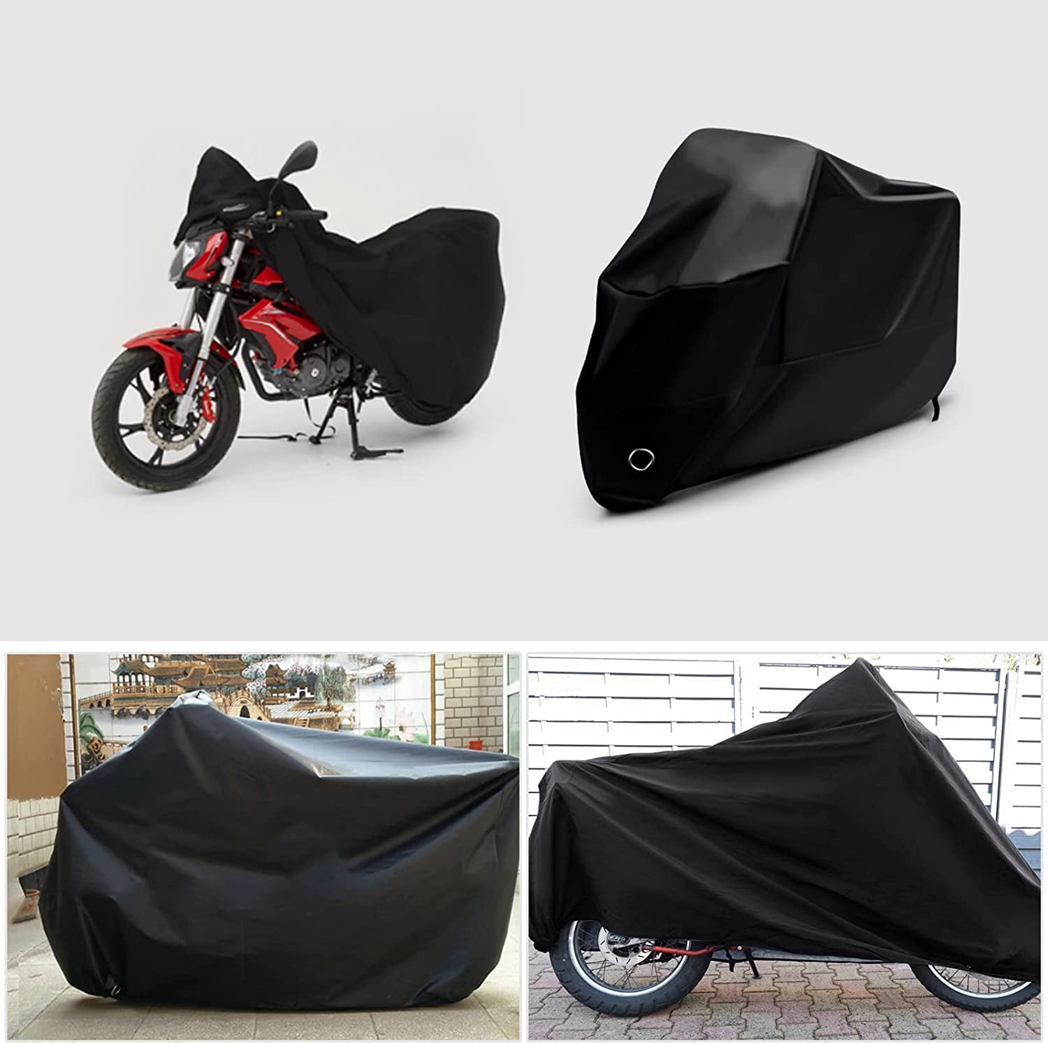 Naler Waterproof Motorcycle Cover Shelter Rain UV All Weather Outdoor Protection & Storage Bag,XL
