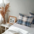 thumbnail image 6 of Lumbar Pillow Covers 20x12 Inch Set of 2, Blue Brown Plaid Waterproof Outdoor Pillow Covers, Vintage Abstract Stripes Lattice Decorative Cushion Pillowcases for Couch, Sofa, Bed, Garden, Patio, 6 of 9