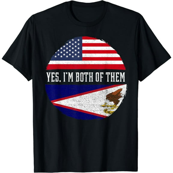 Half American Half American Samoan USA Flag American Samoa T-Shirt