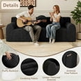 thumbnail image 5 of 71" Corduroy Loveseat Sofa, Memory Foam Cloud Couch in a Box, Boneless Compressed Sofa for Living Room, Bedroom and Apartment, Black, 5 of 7