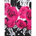 thumbnail image 4 of Camiseta de Talla Extra con Estampado Floral con Hombros Al Aire Rosegal  Mangas largas de talla grande, 4 of 5