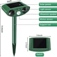thumbnail image 3 of 2 Pack Stray Cat Deterrent Outdoor Solar Powered, Motion Activated Ultrasonic Animal Repeller for Gardens Yards, Repels Deer Squirrels Skunks Rabbits, Humane Critter Ridder & Bear Deterrent Devices, 3 of 8