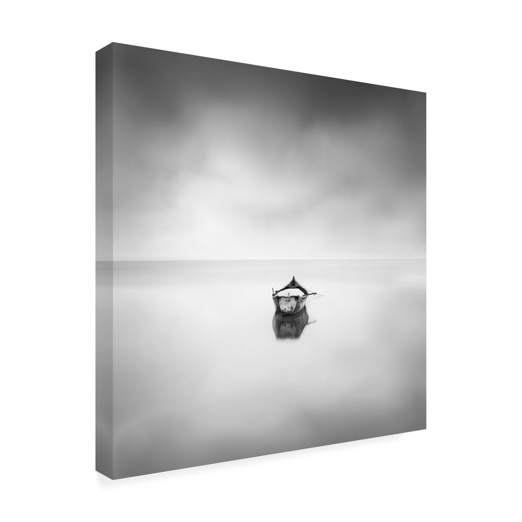 Canvas Wall Art - George Digalakis 'Lonely Boat' Wall Art for Living Room, Bedroom, or Office D?cor by Trademark Fine Art - 35 x 35 Inches