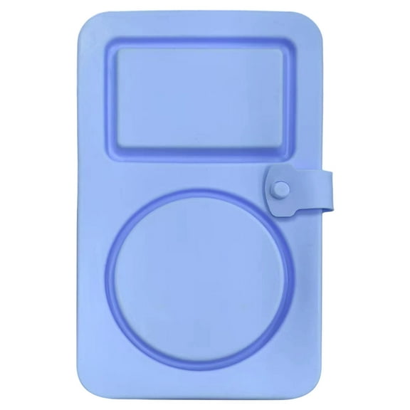 Foldable Silicone Snack Container - Dual Compartment Leak-Proof Food Storage Box with Lids, 5.9x3.7 inches, Perfect for Travel