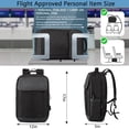 thumbnail image 3 of 15.6" Travel Laptop Backpack for Adult Carry On Backpack Flight Approved for Work Business College Laptop Bag,GB00595-Black, 3 of 7