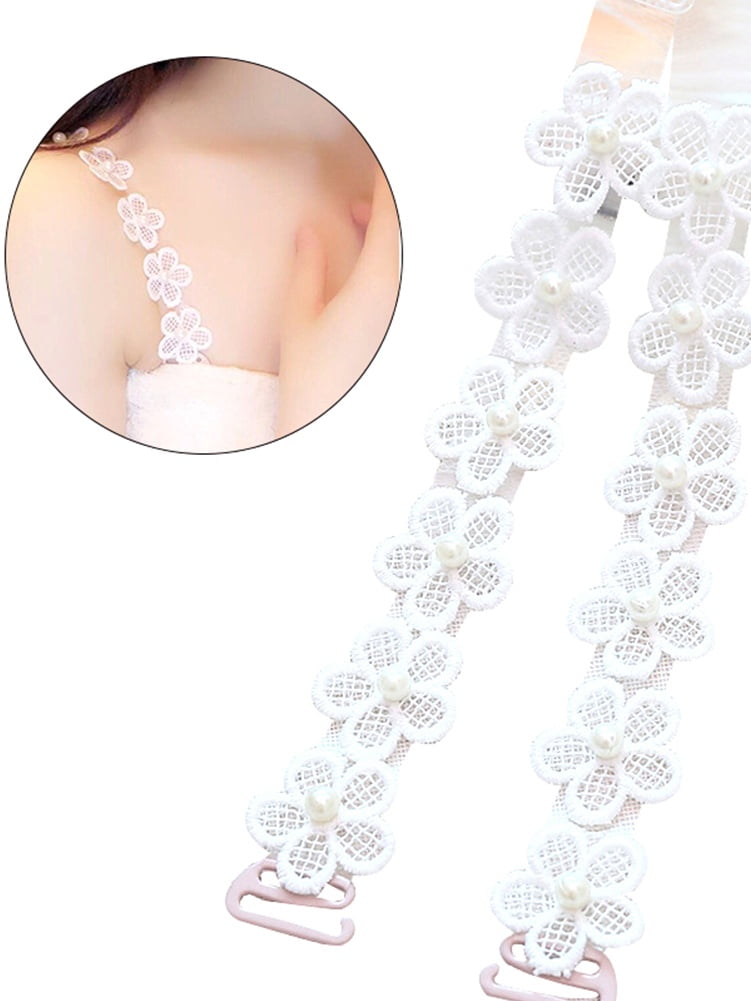 Pearl Beads Bra Strap Replacements Adjustable Removable Underwear Bra Strap