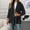 Black, variant on Fleece Jacket for Women Cable Knit Full Zip up Hooded Long Cardigan Flattering Casual Winter Warm Overcoat Outerwear with Pockets Daily Wear XXL