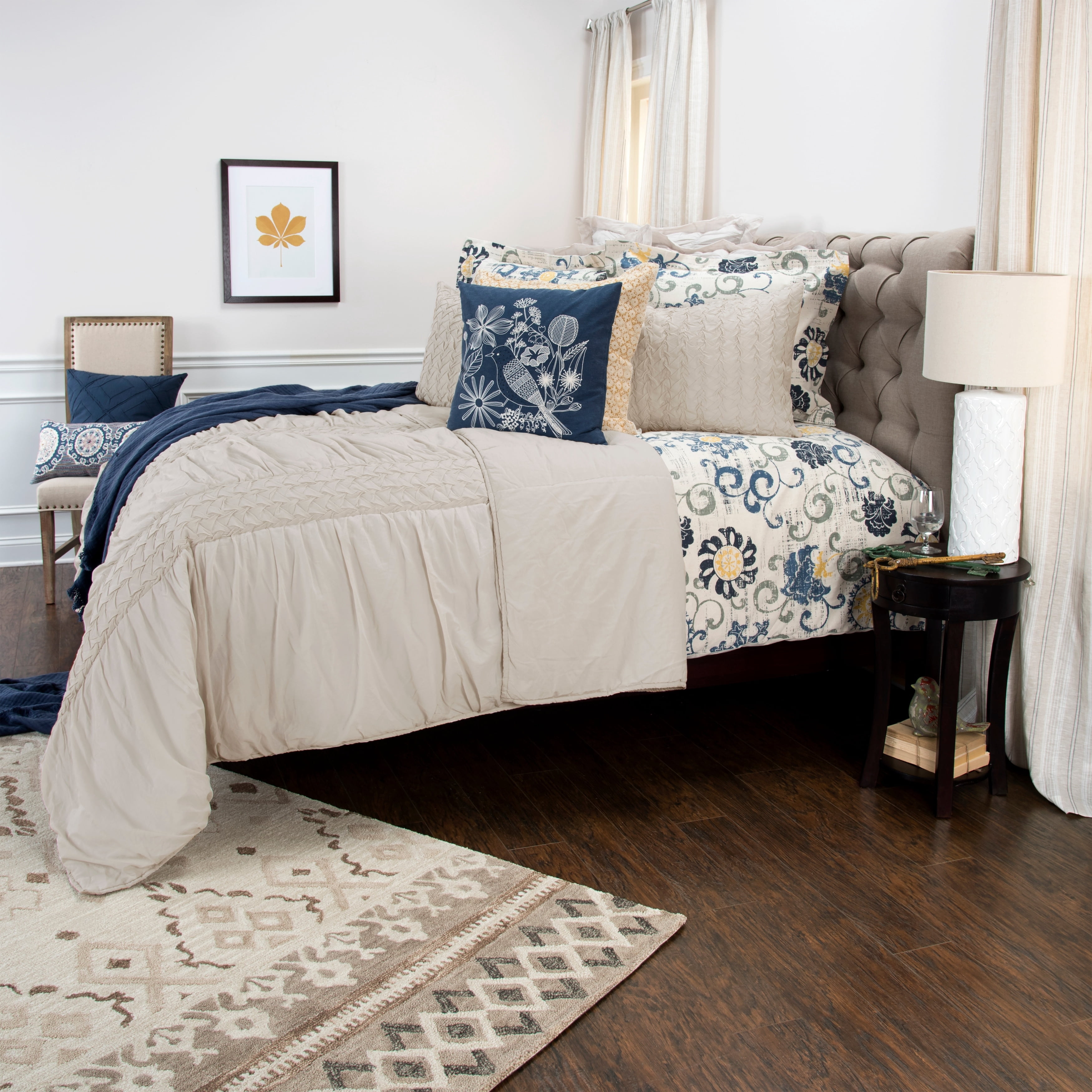 Rizzy Home Carly Natural Twin Size Quilt 70 Inches X 86 Inches