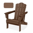 thumbnail image 4 of FUNDAZE HDPE Adirondack Chair Set of 2, Foldable Weather-resistant Outdoor Chairs for Patio, Poolside, Garden, Yard, Brown, 4 of 8