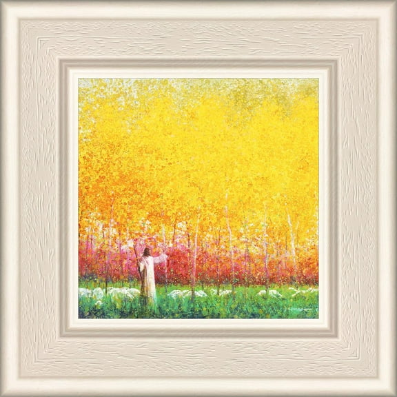 6 X 6 In His Light by Yongsung Kim With Whitewood Frame