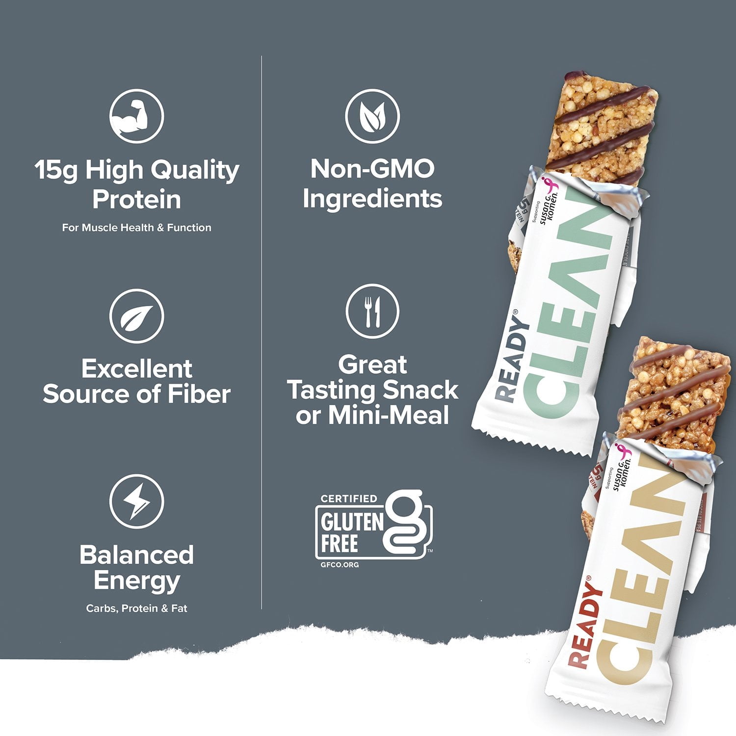 Ready Protein Bar Variety Pack, 20 Count with Bowl