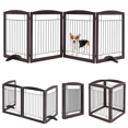 thumbnail image 4 of Alden Design 31.5" Height Foldable Pet Gate with 2 Support Feet, Espresso, 4 of 11