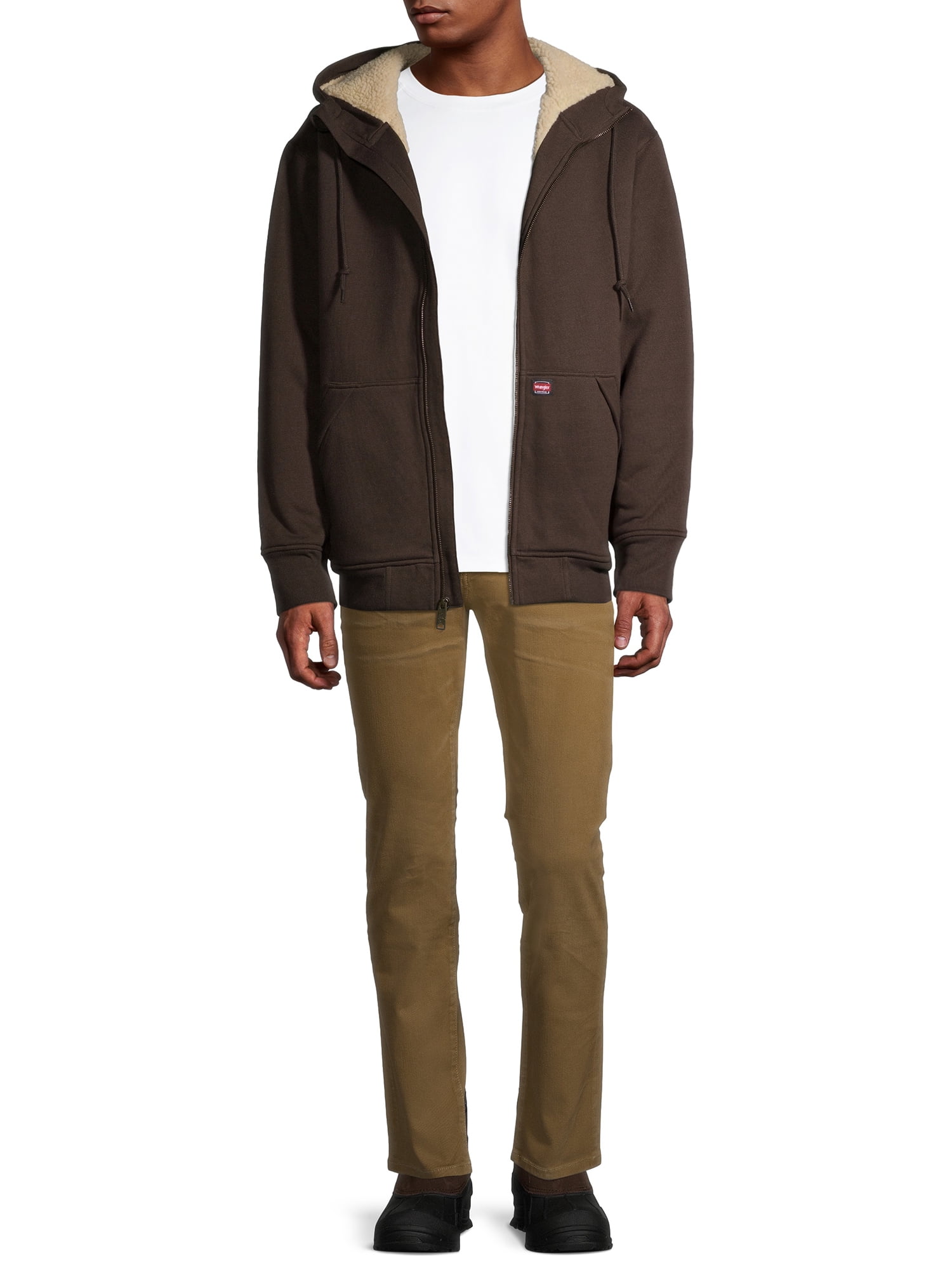 Wrangler men's guardian heavyweight fleece sherpa lined water repellent hooded jacket Clearance