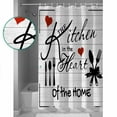 thumbnail image 3 of Extra Long Shower Curtain 72x96 Inch, Kitchen Tableware Shower Curtain Waterproof Bathroom Decor Red Love Heart Black Words Vintage Fabric Bath Curtain Set Accessories with Hooks, 3 of 6