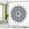 thumbnail image 5 of Ambesonne Occult Shower Curtain, Traditional Mandala Art, 69"Wx84"L, Grey White, 5 of 5
