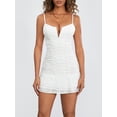 thumbnail image 2 of KelaJuan Women Slip Dress, Spaghetti Straps Lace Patchwork Slim Fit Bodycon Dress Summer Mini Dress, 2 of 6