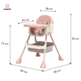 thumbnail image 5 of Komfort Silla Periquera Alta Para Bebé Con Charola Y Altura Ajustable Rosa, 5 of 5