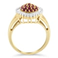 thumbnail image 2 of 10K Yellow Gold 1ct TDW Round Treated Ruby Gemstone and Baguette Diamond Ballerina Cluster Ring (H-I ,SI1-SI2), 2 of 5