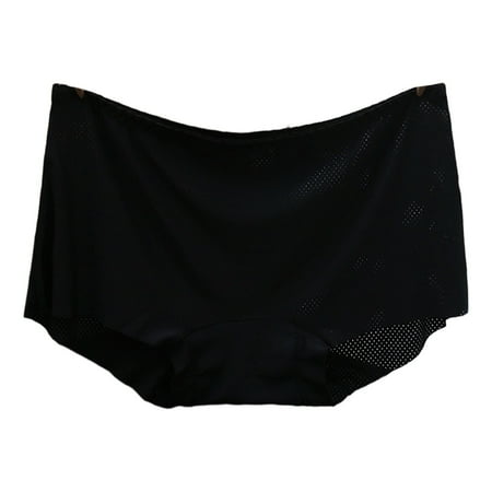Yuhangmm Women s Panties Womens Underpants Sexy Solid Color Breathable Microfiber Briefs High Waist Ice Silk Seamless Panties For Women Underwear for Leggings No Show