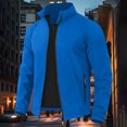 thumbnail image 3 of Lightweight Jackets For Men Full Zip Windbreaker Stand Up Collar Fashionable Casual Jacket With Pockets Royal Blue 3XL, 3 of 5