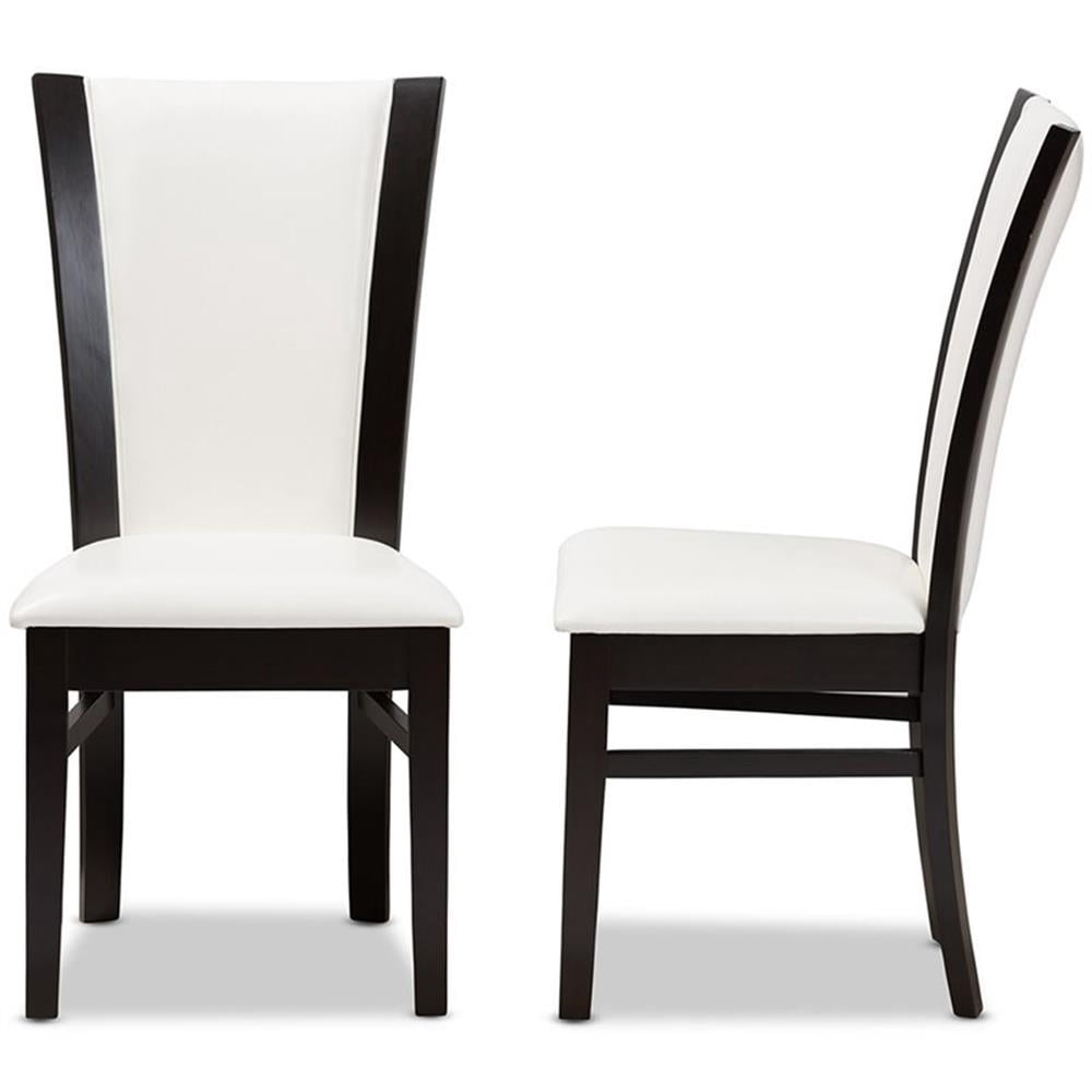 Baxton Studio Adley Faux Leather Dining Side Chair in White (Set of 2)