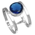 thumbnail image 1 of 925 Silver Ring For Women Blue Sapphire Simulated Stone Silver Ring Size 12.5 September Birthstone Costume Silver Ring Size 12.5 Gift For Ladies On New Year 925 Silver Jewelry With Gemstone, 1 of 5