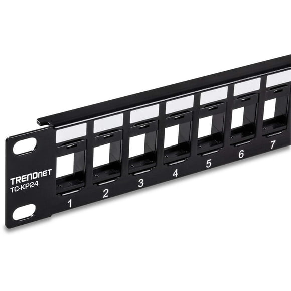 Panel de conexión TRENDnet TC-KP24 de 24 puertos y 1U con montaje en rack negro