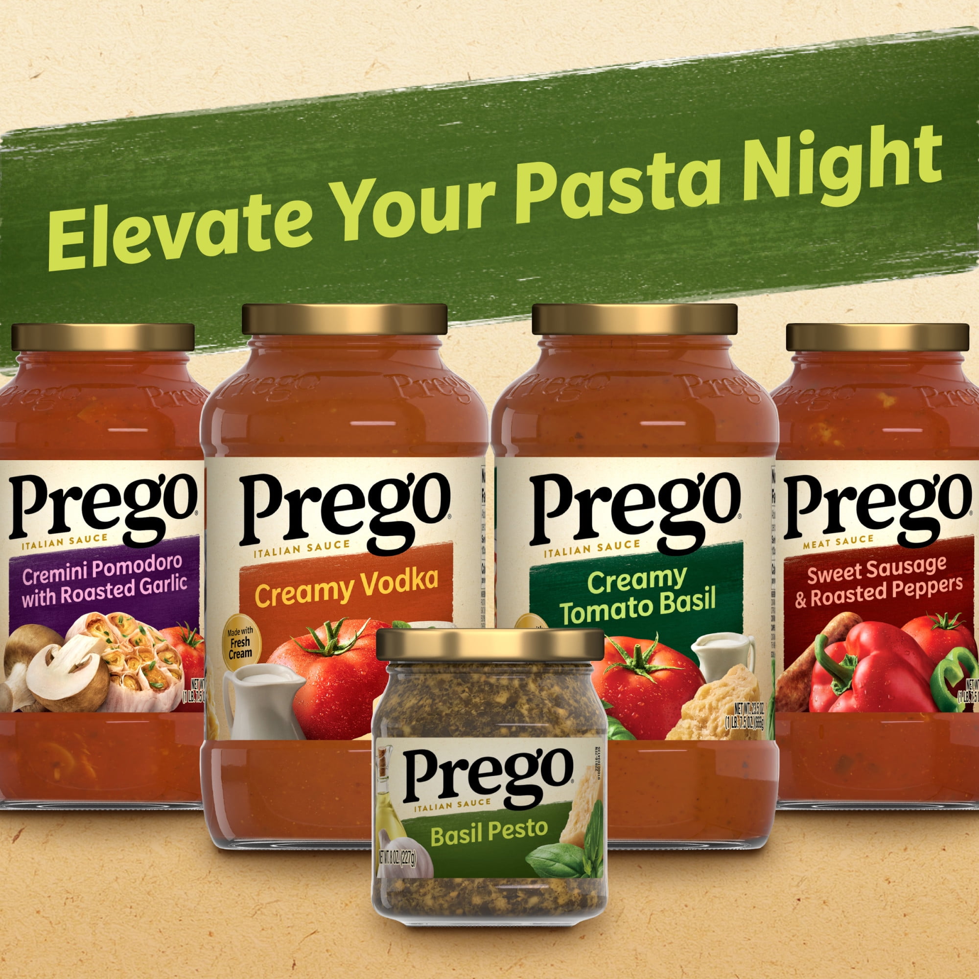 (2 pack) Prego Basil Pesto Sauce, 8 oz Jar