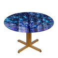 thumbnail image 3 of Orinice Holographic Tree Lights Round Table Cover Stain Resistant Washable Indoor Outdoor Tablecloth Kitchen Dining Wedding Parties Outdoor Fitted 100% Polyester Fiber 38-42, 3 of 8