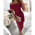 thumbnail image 2 of Robes d'Invité de Mariage pour Femmes Robe d'Été Unie Col Bateau Fendue pour Invité de Mariage Robe pour Femmes 2022, 2 of 5