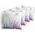 thumbnail image 5 of Ambesonne Abstract Throw Pillow Cover 4 Pack, Dragoflies on, 16", Violet Pink and Blue, 5 of 7