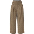 thumbnail image 4 of KHONTS Women's Casual High Waisted Palazzo Pants Wide Leg Trendy Trousers Floral Printed Boho Beach Vacation Pants with Pockets Khaki S, 4 of 5