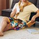 thumbnail image 5 of Fotbe Abstract Musical Faces Pantalones Cortos de Pijama para Hombre, Ropa de Dormir, Pantalones de Pijama Cortos para Hombre-Large, 5 of 6
