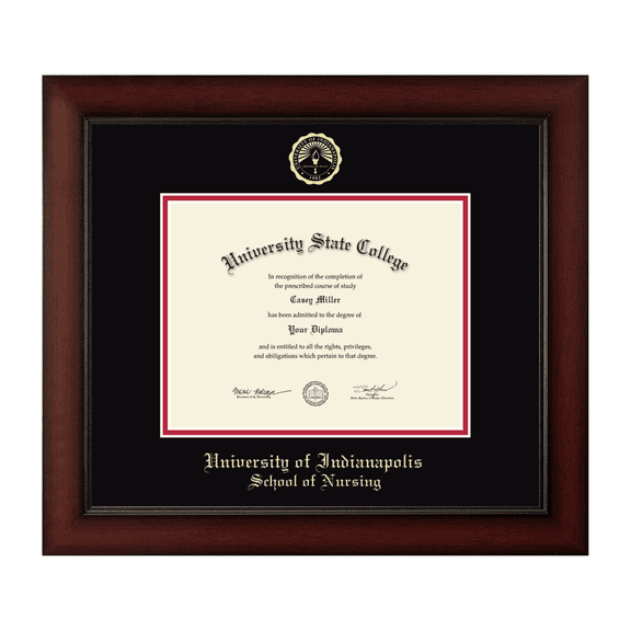 Framerly - Uindy Nursing Diploma Frame with Black and Red Mat