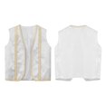 thumbnail image 6 of TSSOE Boys Arabian Prince Vest Open Front Medieval Waistcoat for Carnival Party Dress Up White 8, 6 of 7
