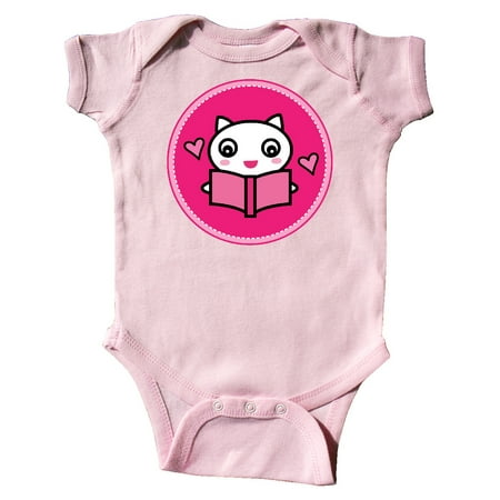 

Inktastic Reading Gift Cat with Book Gift Baby Girl Bodysuit