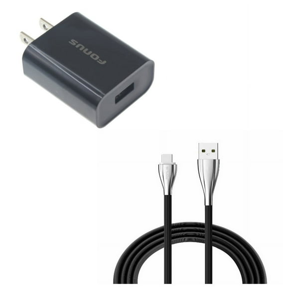 Type-C 10ft USB Cable w 18W Quick Home Charger for OnePlus 9, Nord N200 5G/N100/N10 5G, Pro Phone - Charger Cord Power Wire, USB Travel Wall Y1V for OnePlus 9, Nord N200 5G/N100/N10 5G, Pro