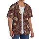 thumbnail image 2 of Fotbe Coffee and Flowers Camisa Estampada de Manga Corta para Hombre, Casual de Verano, Estilo Playero, Sin Arrugas-Large, 2 of 5