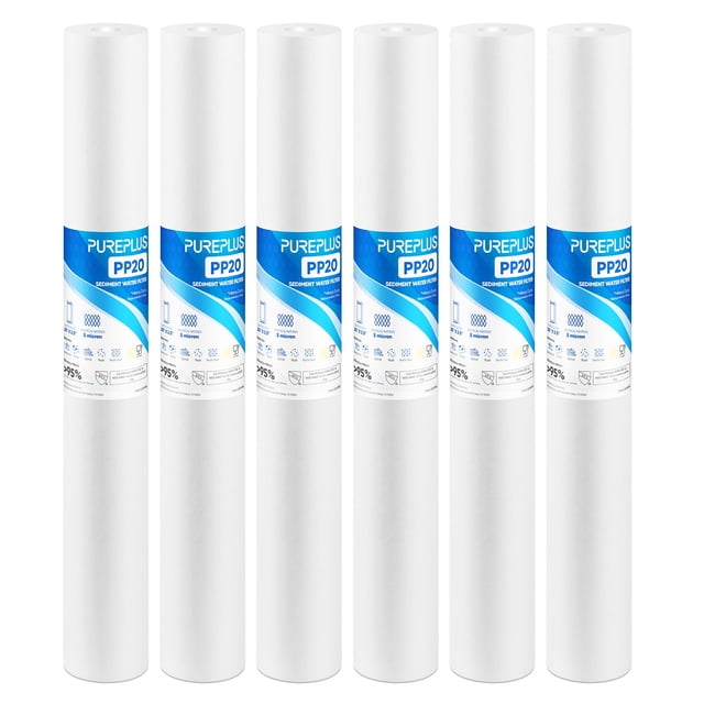 Cartucho de filtro de agua PUREPLUS 5 micras, 20 x 2,5, paquete de 6