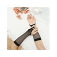 thumbnail image 6 of INSPIRE CHIC Women's Fishnet Glove Elastic Lace Elbow Length Fingerless Gloves with Finger Loop One Size Black, 6 of 7