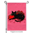 thumbnail image 2 of Black Cat Valentines Heart Rose Petals Love Garden Yard Flag (Pole Not Included), 2 of 3